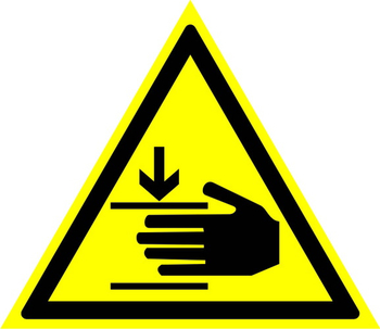 W27 осторожно! возможно травмирование рук (пленка, сторона 200 мм) - Знаки безопасности - Предупреждающие знаки - Магазин охраны труда и техники безопасности stroiplakat.ru